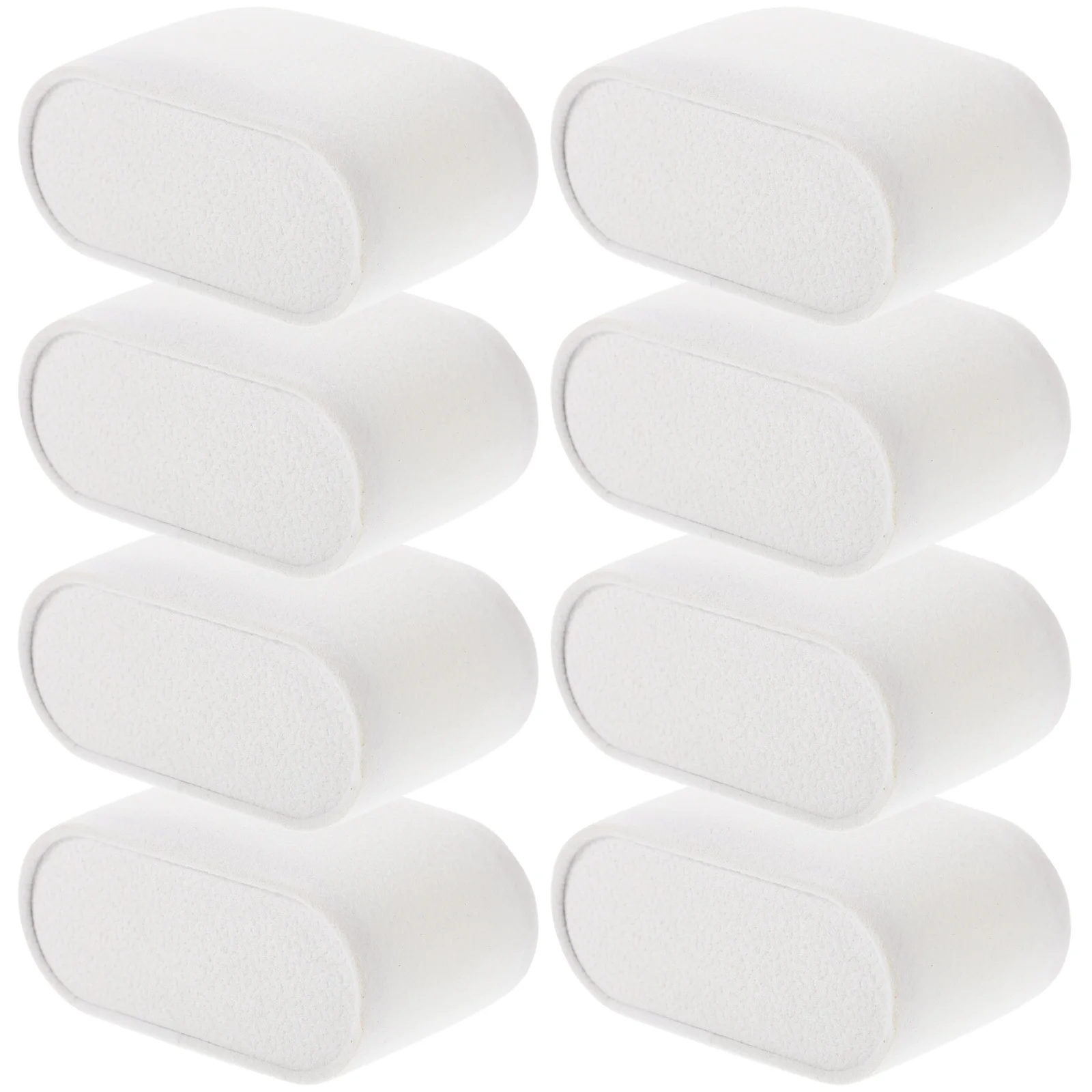 8 قطع من وسائد عرض الساعات الناعمة والمتينة وخفيفة الوزن لتنظيم المجوهرات وحامل سلسلة الإسورة باللون الأبيض للساعات