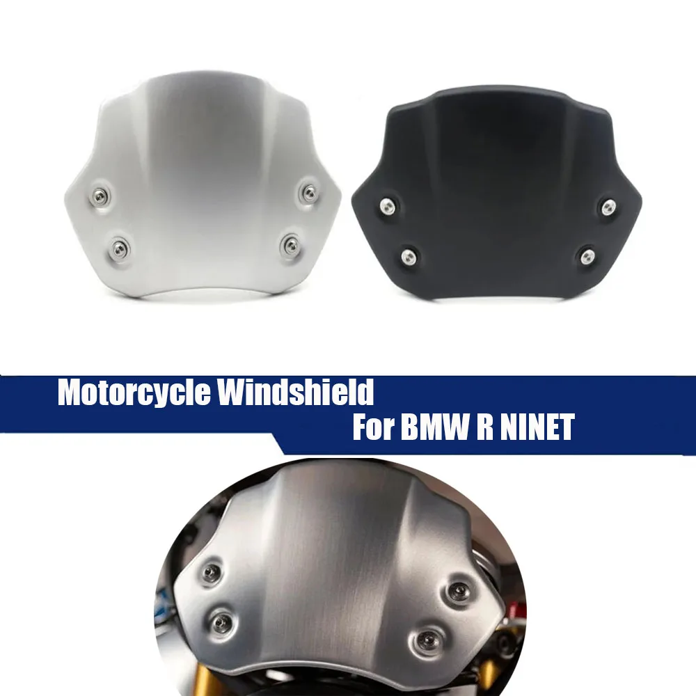 Motorcycle Windshield For BMW R NINET NINET RNINE T 9 T Racer Pure Urban Scrambler 2014-2023 Aluminum Wind Deflector Windscreen