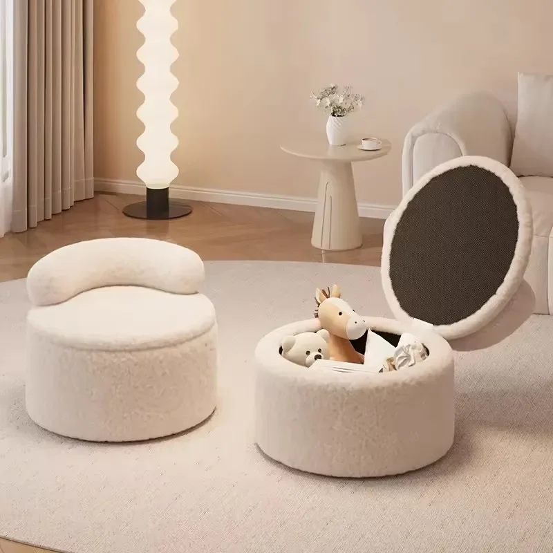 

Storage Sofa Stool Household Armchair Low Shoe Bench Stool Small Chair Moving with Wheels Space Saving Furniture Stool Chair