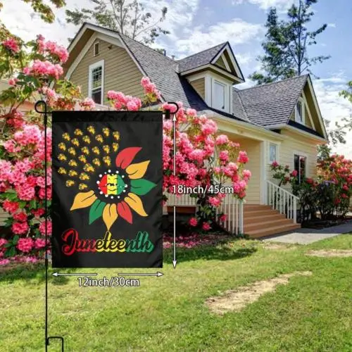 Juneteenth Sunflower Black History African American Garden Flag Perfect Decorati