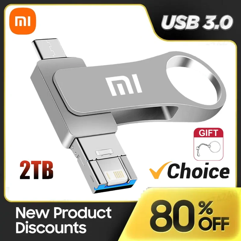 Xiaomi-unidad Flash USB de alta velocidad, Pendrive de Metal de 512GB, 2TB, 1TB, 3,0, para tableta, PC y Mac