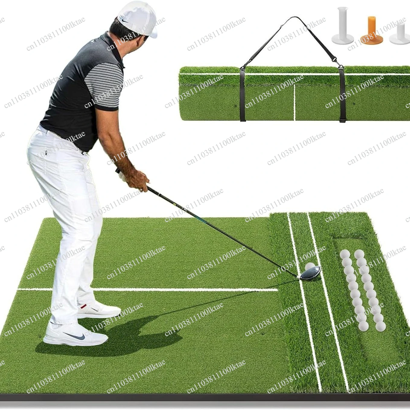 Golf Indoor Outdoor Long Grass Ball Area Strike Pad White Line Stripe Length