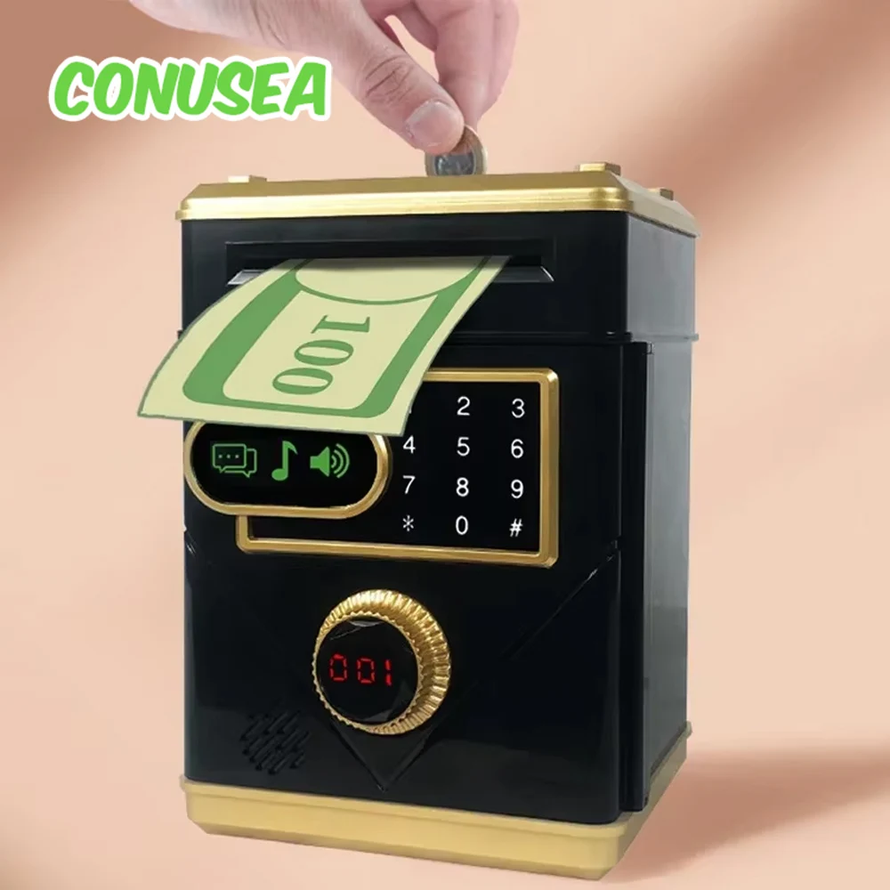 

Автоматический сейф-копилка с паролем, имитация банкомата, развивающая игрушка для детей, сенсорный экран, для обучения счету, подарок для детей