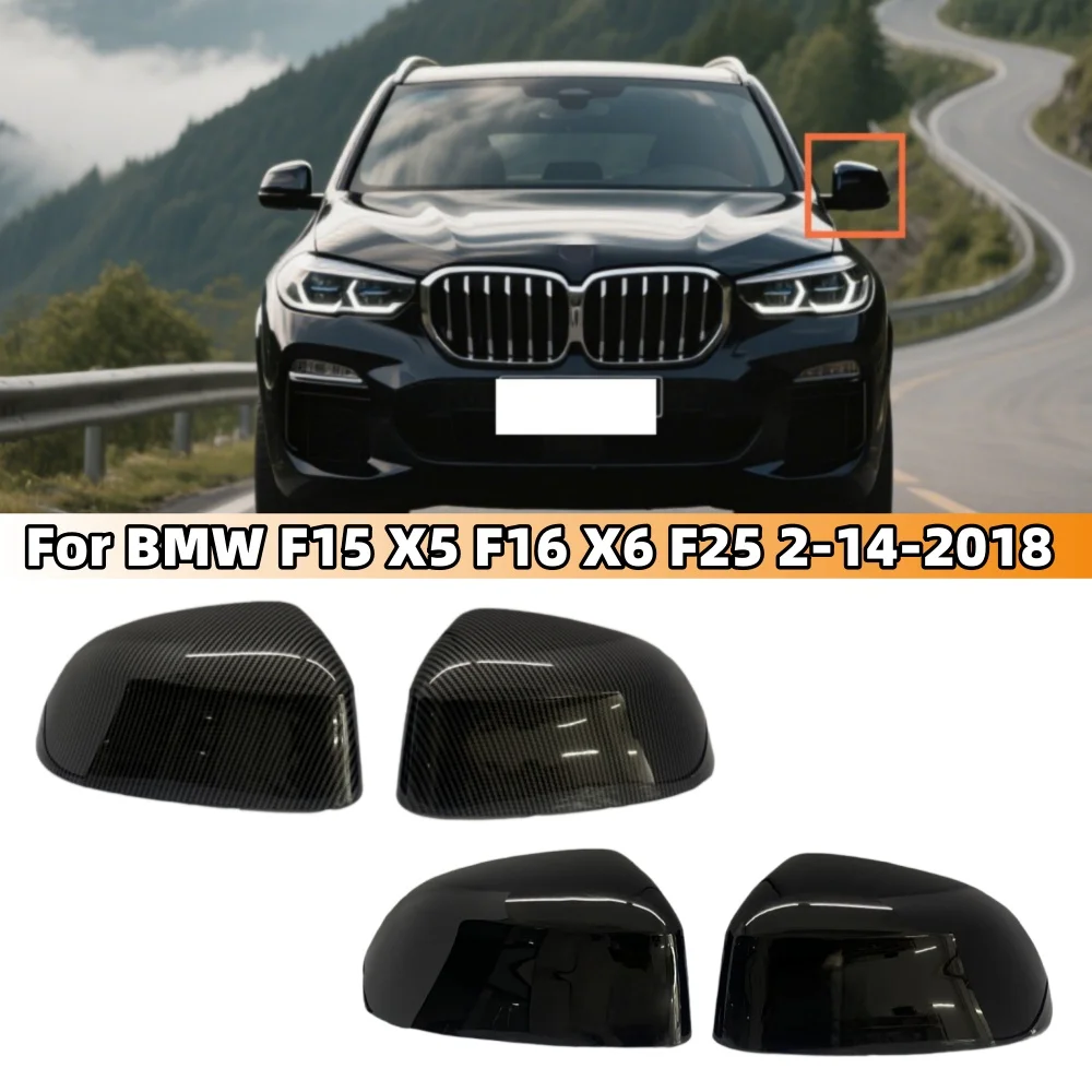 

Глянцевый черный/углеродный вид, боковое зеркало заднего вида для BMW F15 X5 F16 X6 F25 X3 F26 X4 2014-2018, сменный чехол для зеркала