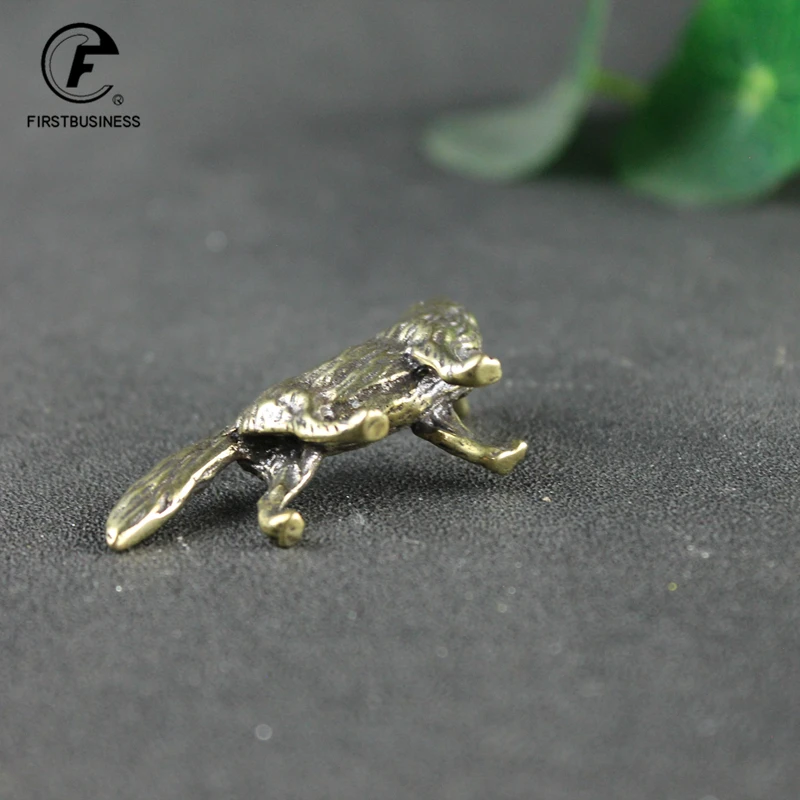 Solid Brass Fox Figurines Miniatures Desk Ornaments Tea Pet Crafts Retro Small Animal Statue Children Toy Gifts Home Decorations