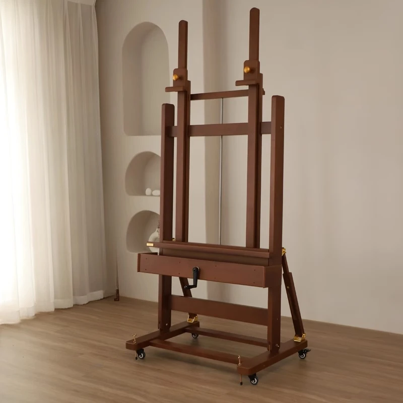 

Italian minimalist retro dual-card easel, dedicated to artboard art students, walnut floor-to-ceiling multi-function