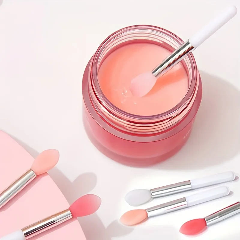 6 nuevos pinceles para mascarillas labiales, herramientas de belleza, pincel labial portátil de silicona con cubierta para la aplicación de mascarillas labiales