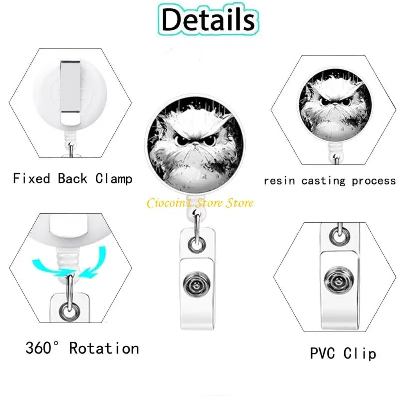 

A3PC Retractable Badge Card Holder with Detachable Neck Strap for Offices School Use