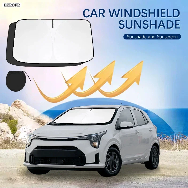 Car Windshield Sun Shade Covers Front Window Sunscreen UV Parasol For Kia Picanto import Niro Optima Summer Car Accessories