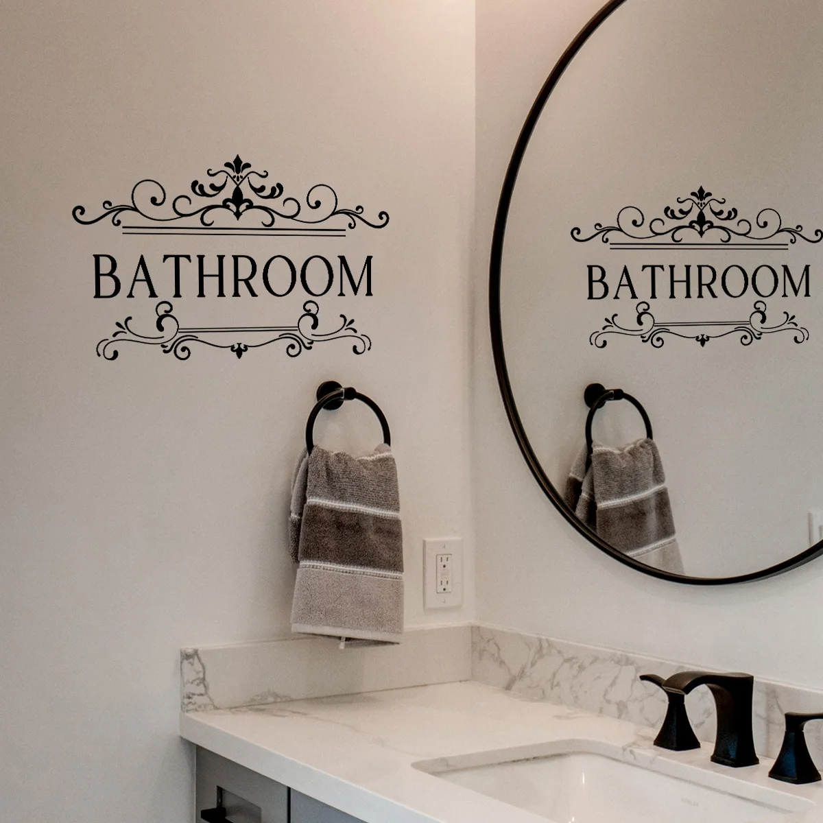 30*20cm English Bathroom Wall Stickers Living Room Bedroom Door Stickers Toilet Home Decoration Wall Stickers Wallpaper Ms3048