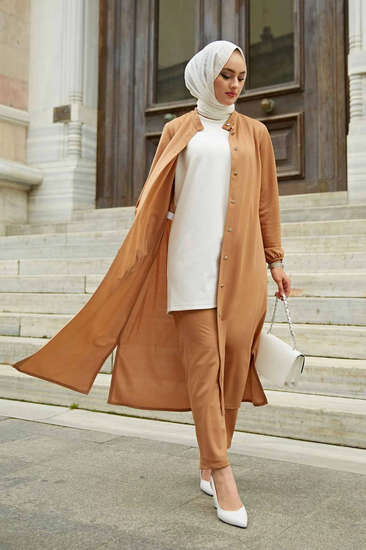 

Women's Classic Dual Suit Hijab Kombin Bottom Top Muslim dress hijab Muslim üstleri women suit dress abayas