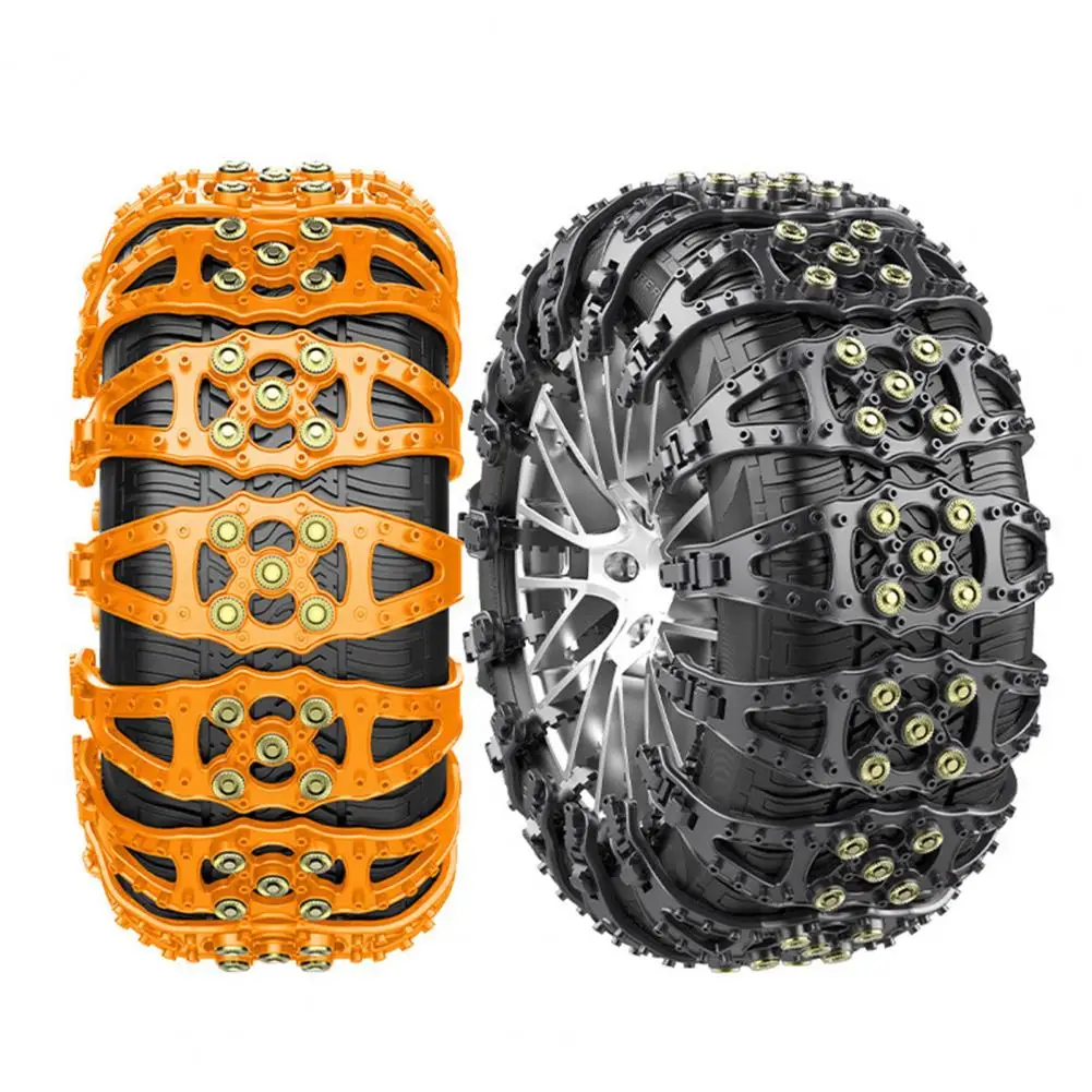 2Pcs Car Tire Snow Chains Universal Fish Bone Anti-Sliding Wear-Resistant Safe Grip Tire Chains for Off-road Vehicles