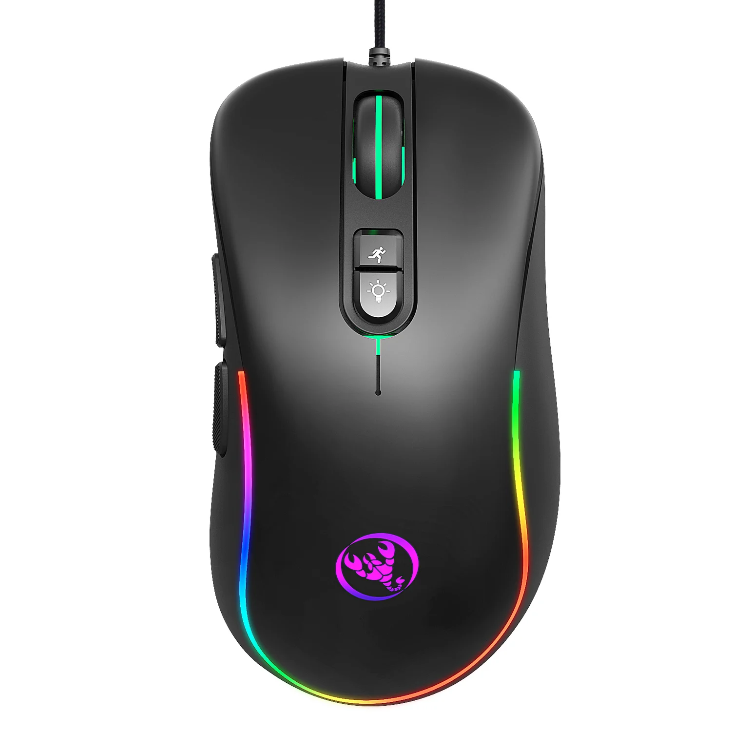 HXSJ J300 RGB Macro Programming Game Mouse 7 Keys Can Turn off the Lights to Support Various Games Wired Mouse Cross-border Spot