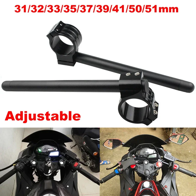 

Регулируемый универсальный мотоциклетный руль 31-51 мм, гоночный зажим с ЧПУ, вилка, ручка для кафе Racer, вилка, трубка, обычная стойка