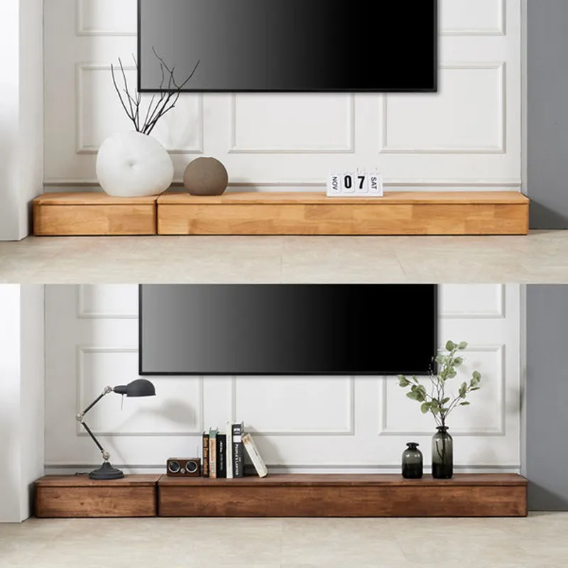 

Nordic all-solid wood minimalist TV cabinet floor-to-ceiling modern simple living room small apartment 2025 new model