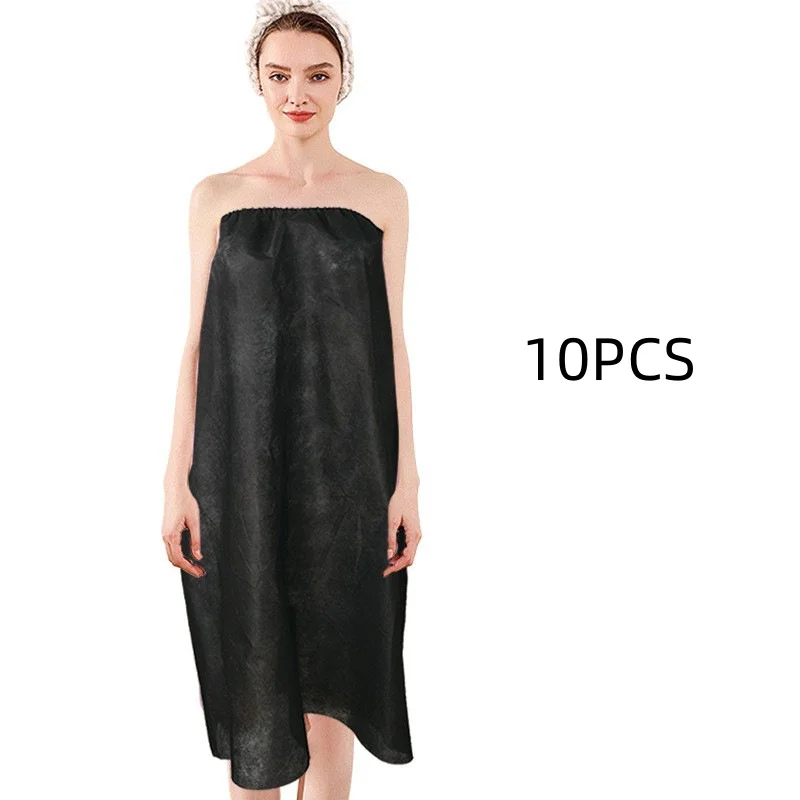 10PCS Women's Disposable Non-Woven Bathrobes for Bathhouses Steam Parlors Spas Beauty Salons Business Travel Bath Dresses