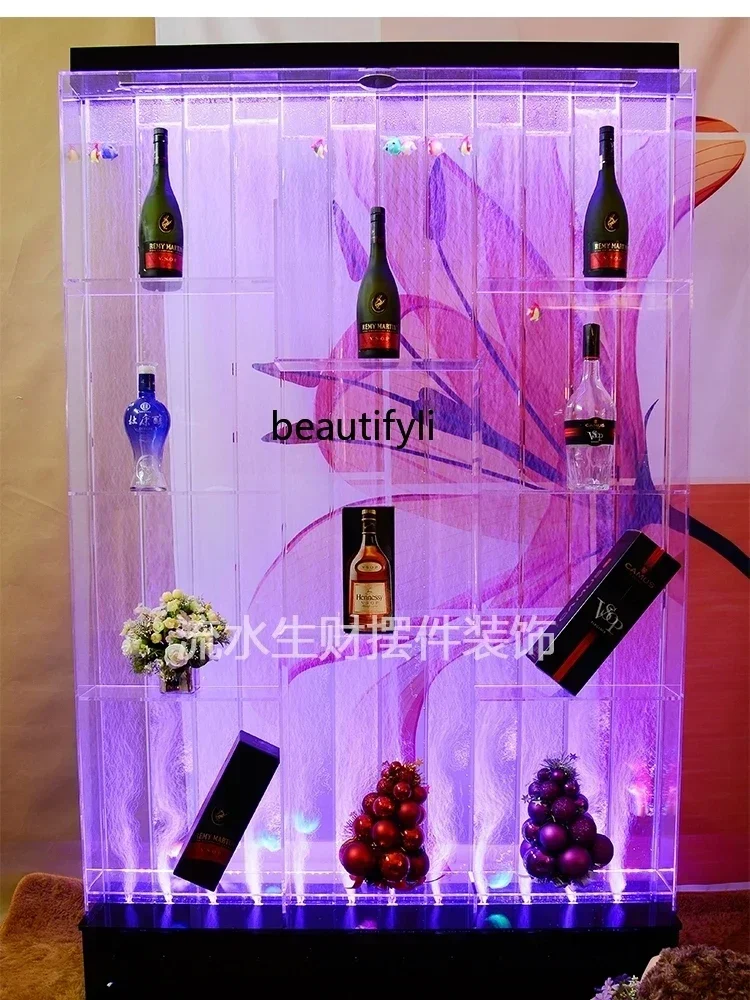 Customized Bubble Screen Wine Cabinet Water Curtain Wall Entrance Decoration Background Partition Flowing Water Ornaments