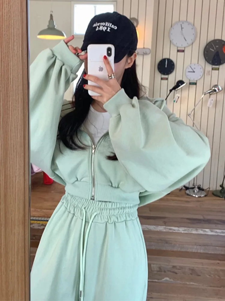 

Шикарный толстовка с капюшоном Long Sve, повседневные брюки с высокой талией и широкими штанинами, осенние модные женские брюки Personali Street Sle...