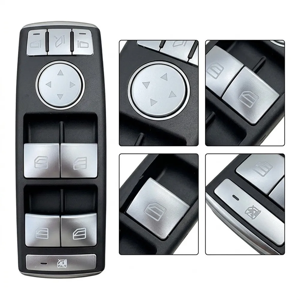 Modified Silver Power Window Switch A2049055402 For Mercedes C-Class For GLK E-Class 2007-2017 Electric Control Button