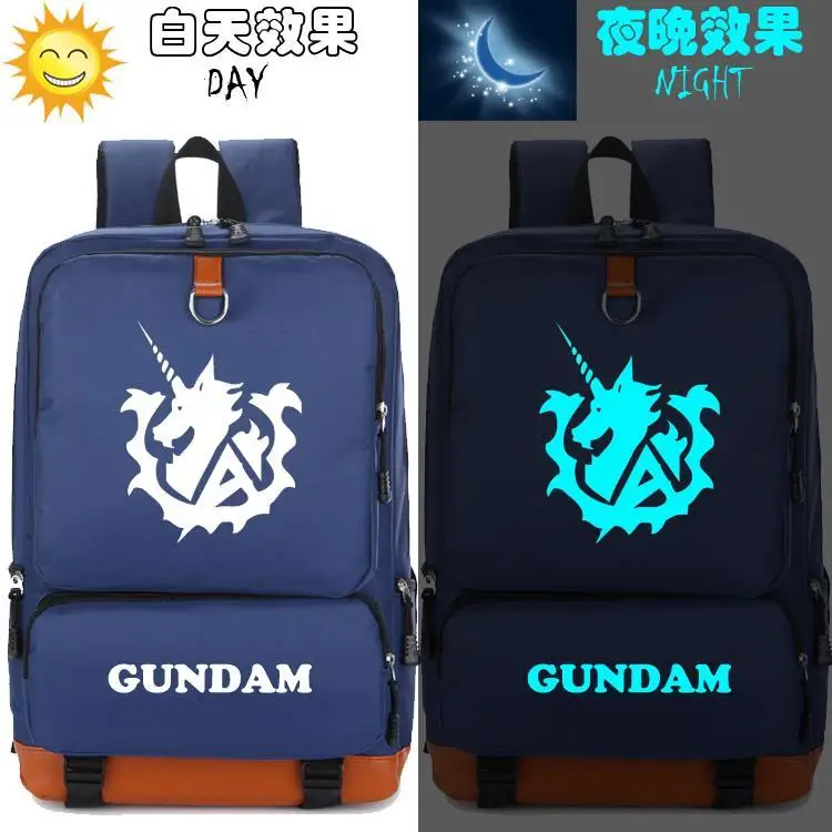 Mobile Suit School Bag Gundam Unicorn Anime Peripheral New Large-capacity Male and Female Student Backpack Luminous Version