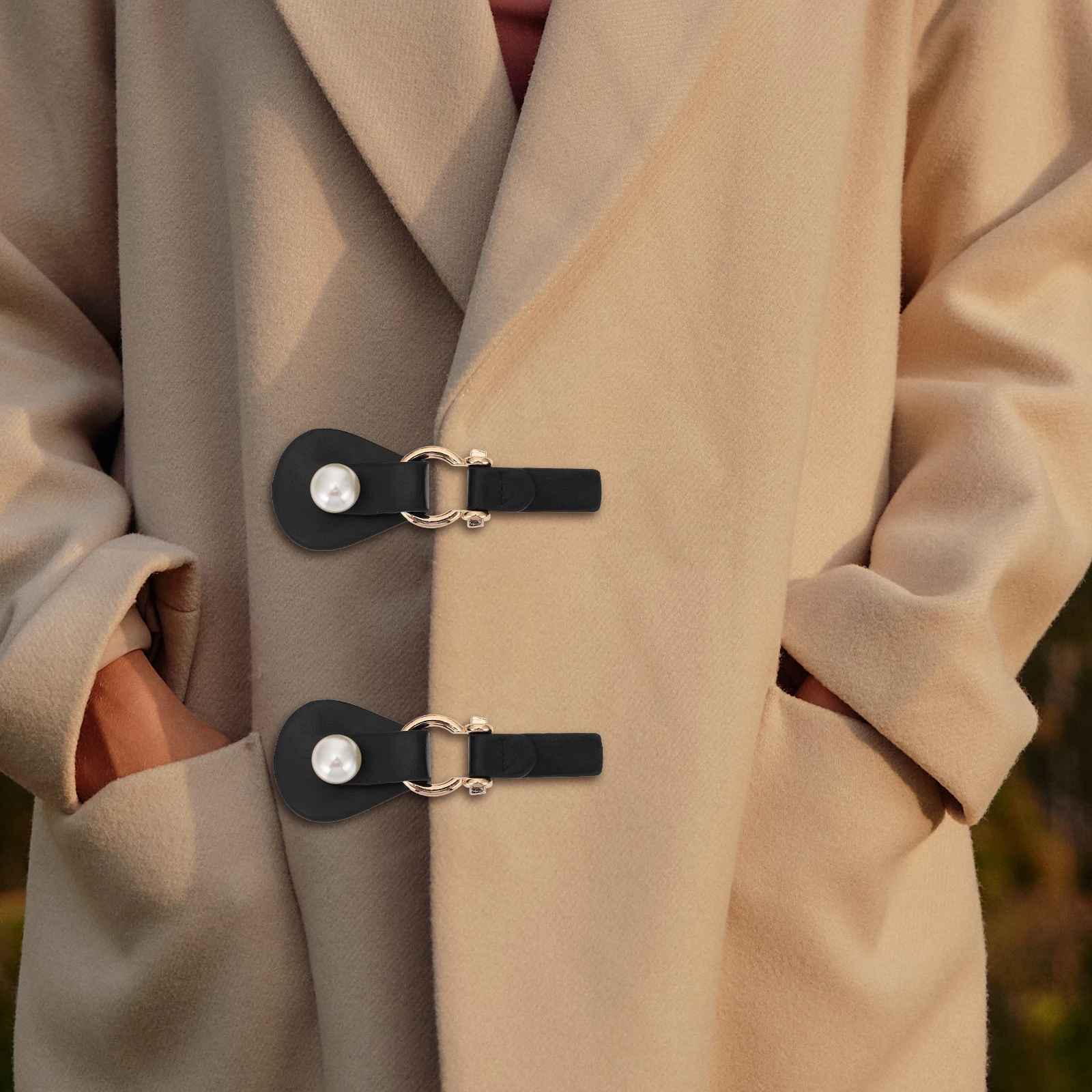 

2Pcs Wind Coat Buckles Quality Artificial Metal Toggle Clasps for Trench Dress Shawl Coat DIY Clothing Accessories