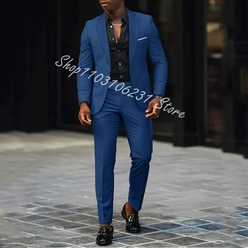 New Costume Slim Fit Men Suits Slim Fit Business Groom Tuxedos For Formal Wedding Suits Jacket Pants 2 Piece Terno Masculino