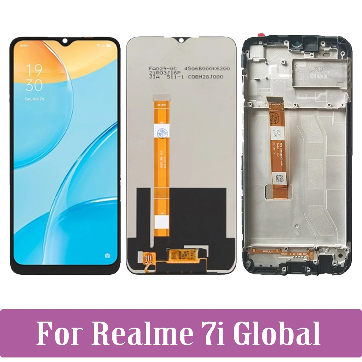 

For Realme 7i Global LCD Display Touch Screen Replacement Digitizer Assembly RMX2193 Helio G85 LCD With Frame