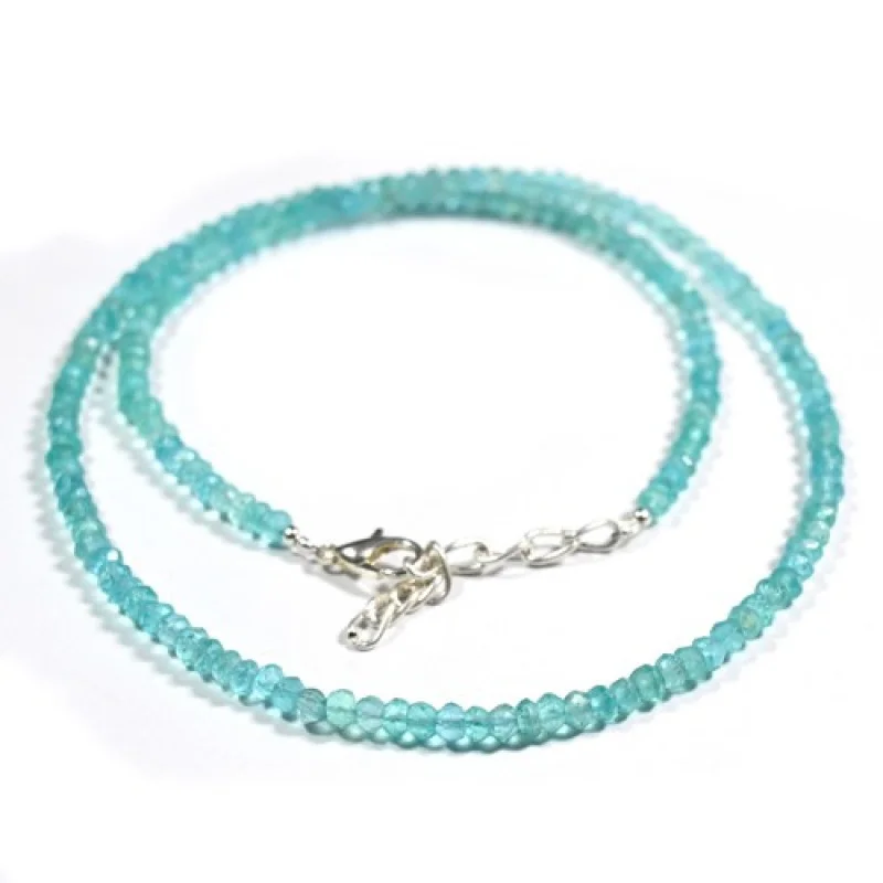 Natural Blue Aquamarine 3-4MM Gemstone Beads 18