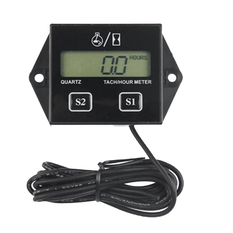 Engine Digital Display Tach Hour Meter Gauge Inductive Speedometer Car Stroke Tachometer Motorcycle Lawn