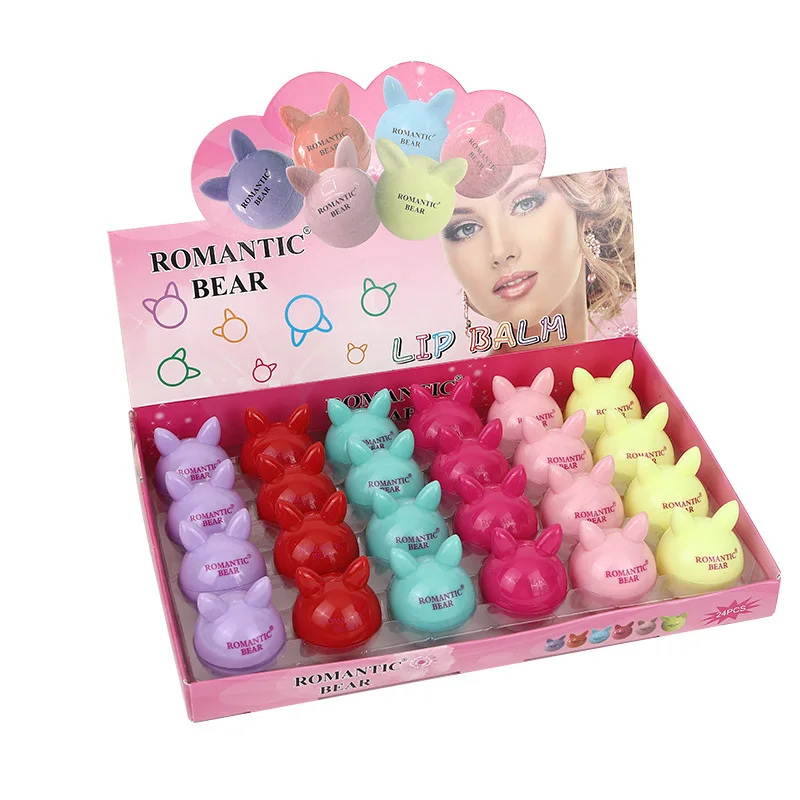 Wholesale 24pcs Lip Balm Set Cute Rabbit Shape Plant Extract Long lasting Moisturizing Lip Balm Kids Girls Lips Care In Bulk