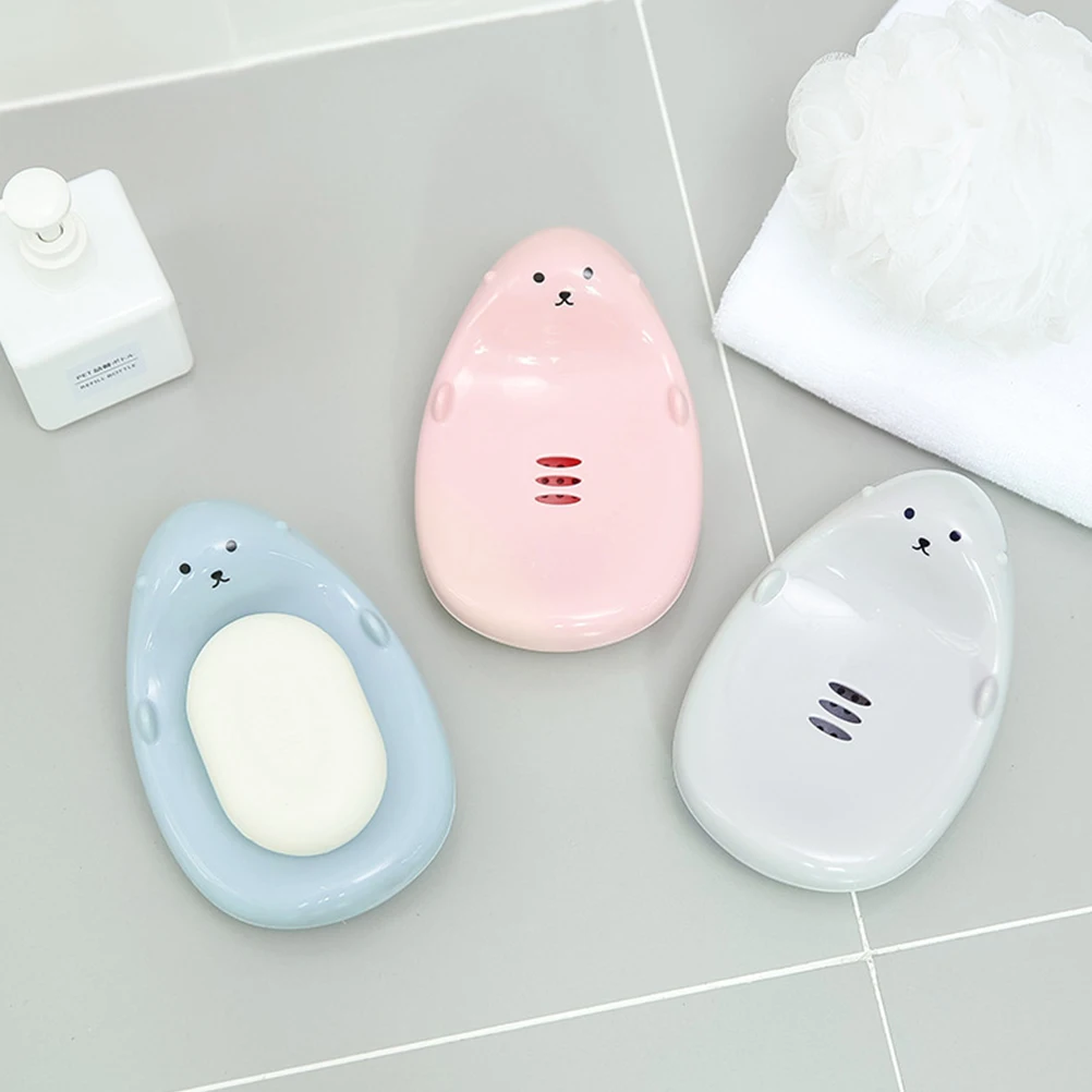

3pcs Cartoon Box Large Size Modern Design Bathroom Holder For Home Hotel Indoor Outdoor Use Soap Container Draining Case