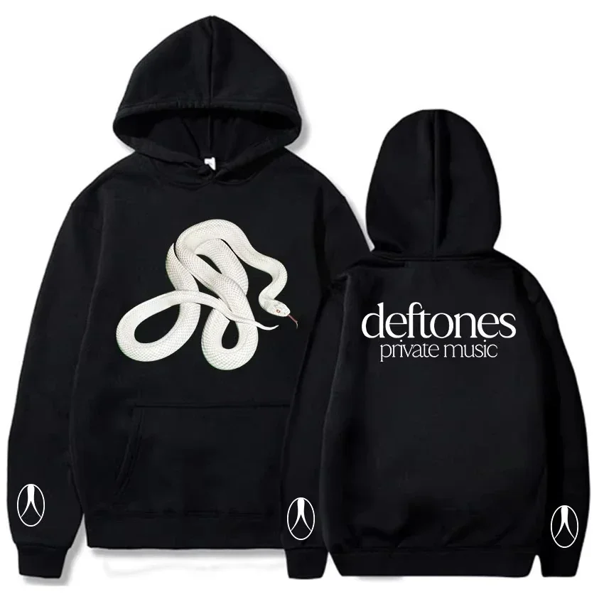 

2025 змеиный принт Band Deftones Trend, панк, мужская и женская толстовка с капюшоном, осень-зима, повседневная уличная повседневная свободная теплая спортивная одежда