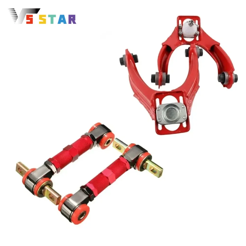 

High Quality Adjustable Aluminum Front Upper Control Arms + Rear Camber Kit Red Blue For 1996-2000 Honda Civic EK
