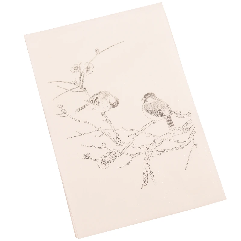 Chinese Baimiao Line Draft Plum Orchid Bamboo Meticulous Painting Copying Coloring Manuscript Ripe Xuan Paper Line Drawing Draft