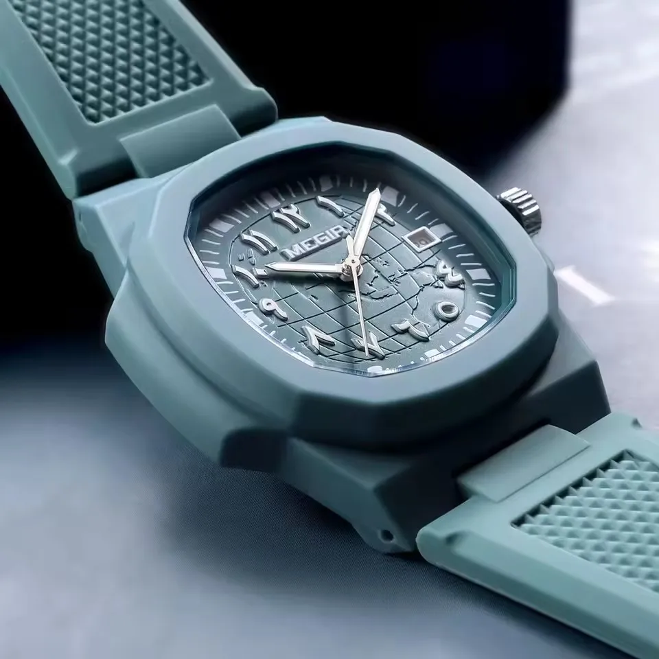 MEGIR 8119 ماركة ساعات كوارتز للرجل موضة التقويم مضيئة سيليكون حزام الأعمال ساعة رياضية غير رسمية للرجال reloj hombre #4