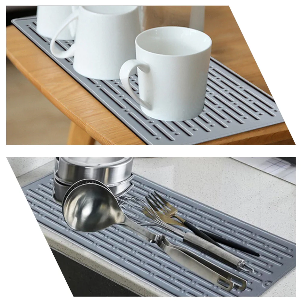 

1Pcs Silicone Dish Draining Mat Kitchen Drying Pad Heat Insulation Sink Holder Space Saving Drain Pad Drying Mat
