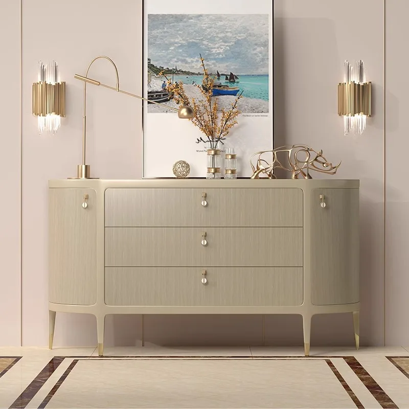 American light luxury door cabinet modern simple living room entrance corridor wall semi-circular locker