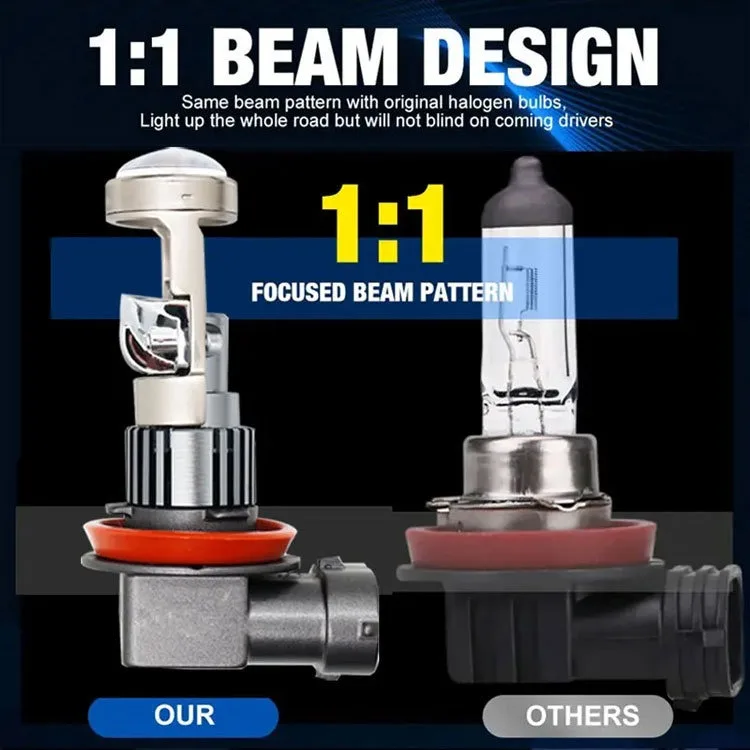 

HB2 9005 9006 LED Headlight Bulbs 12V 25W 6000K with Lens for Vehicles