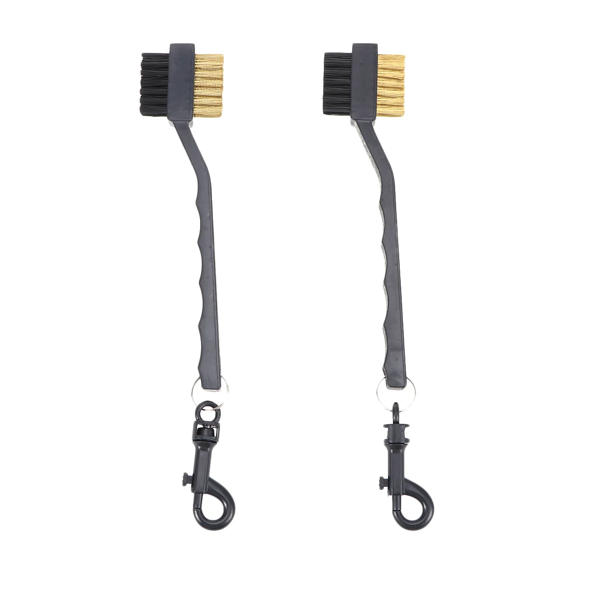 

2pcs 2 Golf Cleaning Brushes Dual Sided Club Durable Lightweight Anti Corrosion Groove Cleaner Black Training Accessories