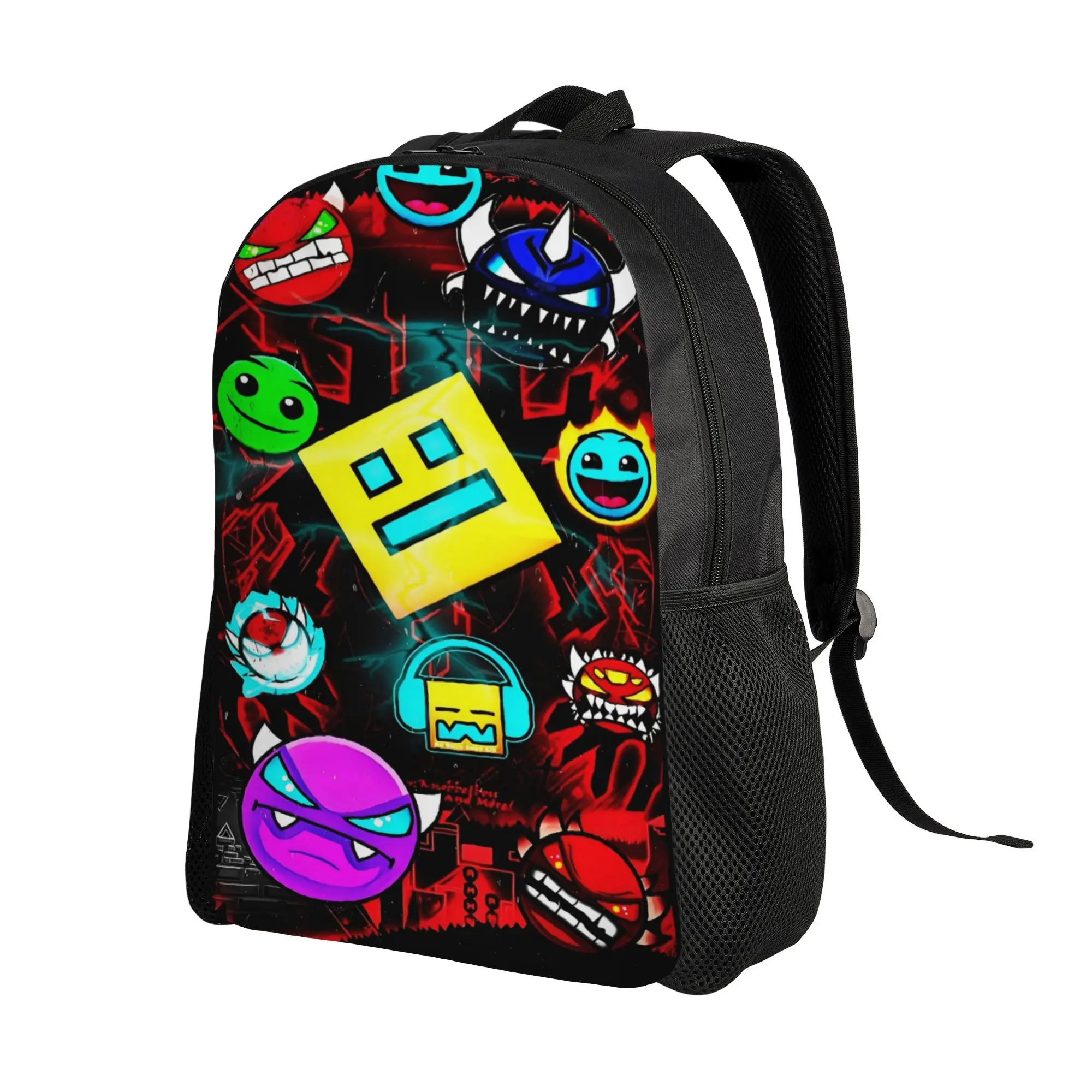 Geometry Gaming Dashed Backpack Student Unisex  Soft Backpacks Polyester Fun School Bags Daily High Quality Rucksack