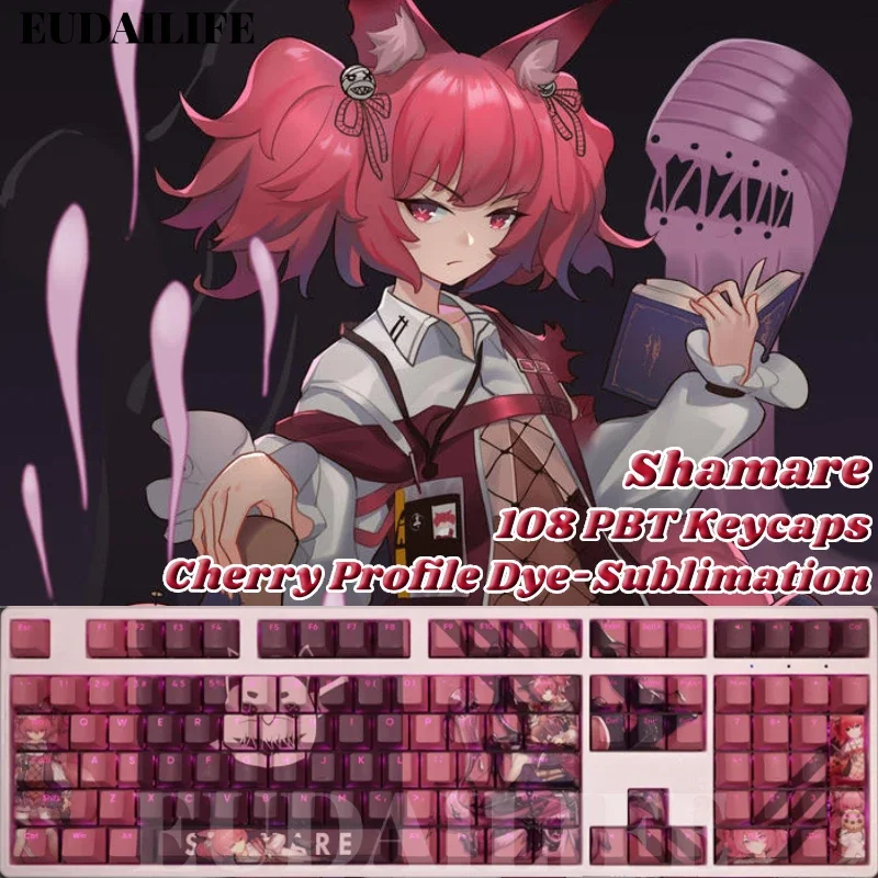 Shamare 108 Keycap Arknights Game PBT DYE Sublimation Light Transmitting Cherry Switch Cross Key Cover Mechanical Keyboard Gift