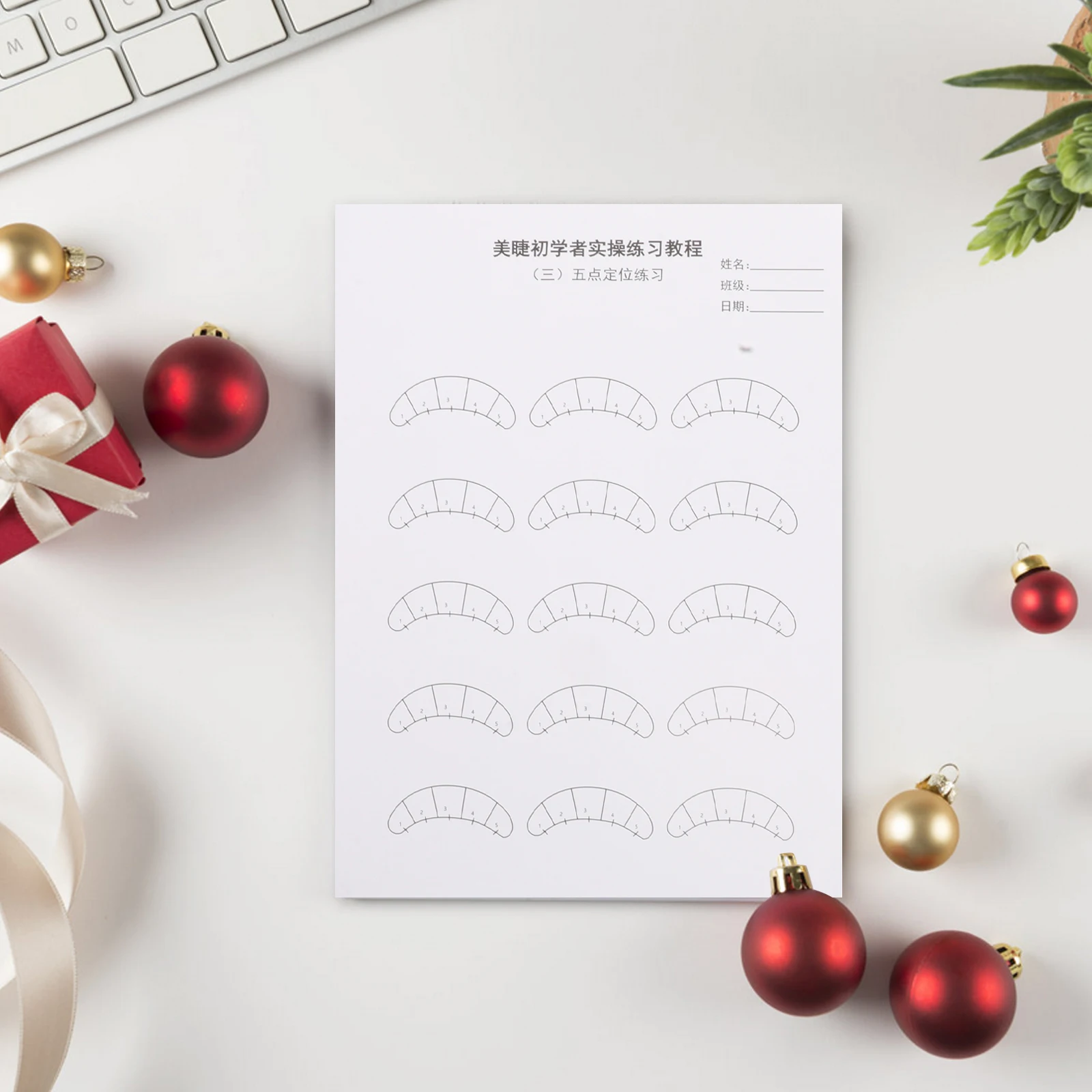 Kit Professionale per la Pratica delle Ciglia Include Grafici di Formazione per l'Estensione delle Ciglia e Cuscinetti Realistici per la Pratica per Principianti per la Padronanza delle Tecniche