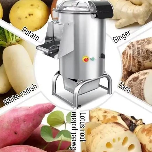 

Электрическая автоматическая машина для чистки картофеля из нержавеющей стали, очиститель для моркови и корня лотоса, овощечистка, идеально подходит для использования на кухне