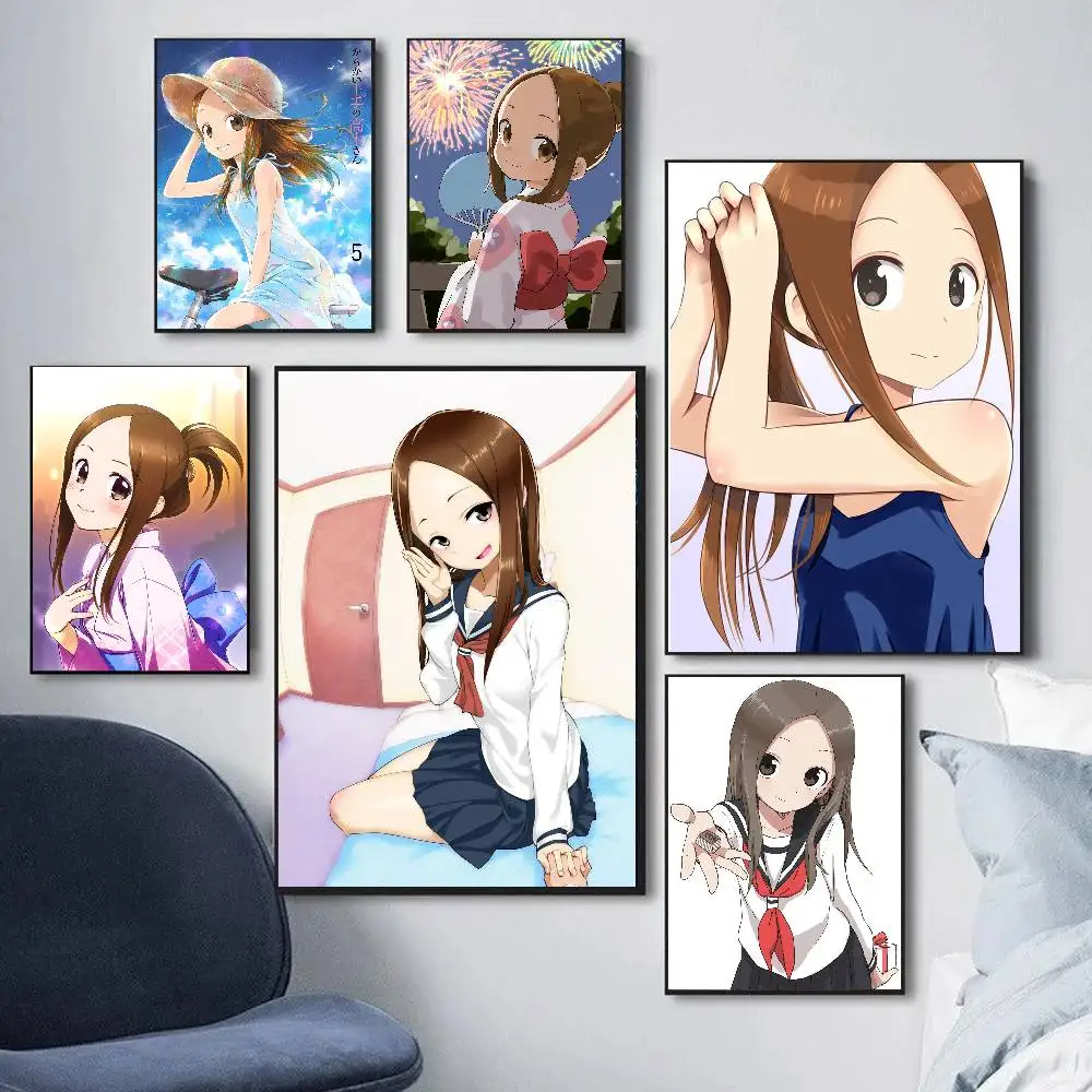Takagi Teasing Master Takagi San Anime Art Sticky Wall Waterproof Home Living Room Bedroom Bar Aesthetic Decoration