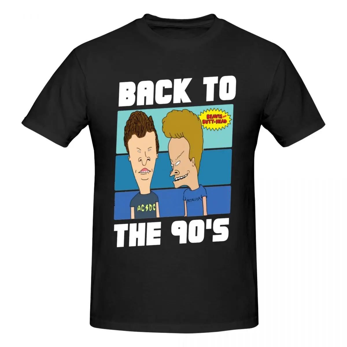 Men Beavis And Butthead Back To The 90s T Shirt Vintage Plus Size Cotton Sleeve Custom Men Clothing