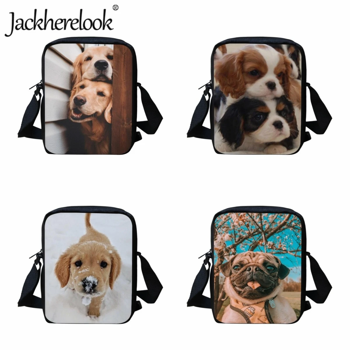 

Jackherelook Lovely Dog Pattern Schoolbags Child Boy School Lunch Bag Daily Practical Travel Bag Children Crossbodybag for Girls