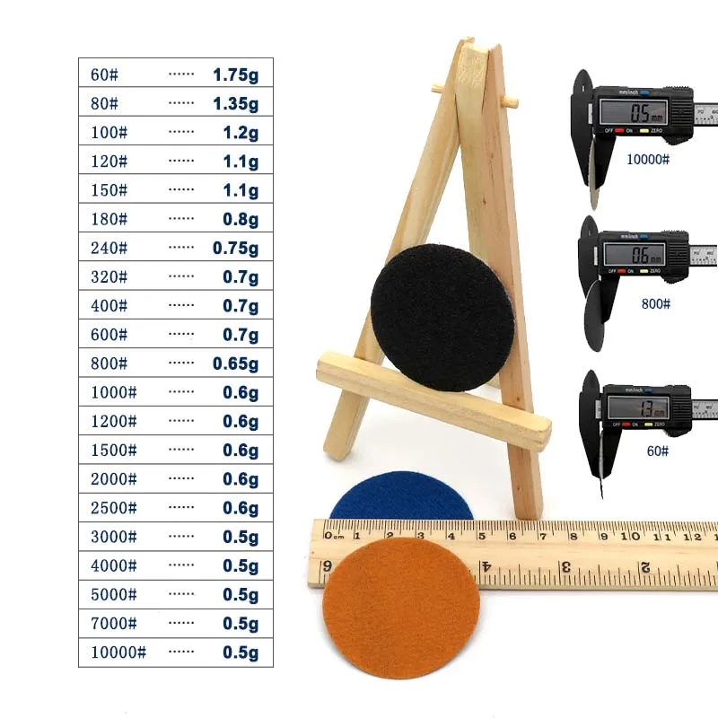Disco de lijado de bucle de gancho de 2 pulgadas, papel de lija de carburo de silicio de grano 60-10000, húmedo y seco para LIJADORA ORBITAL aleatoria, pulido y pulido, 100 piezas