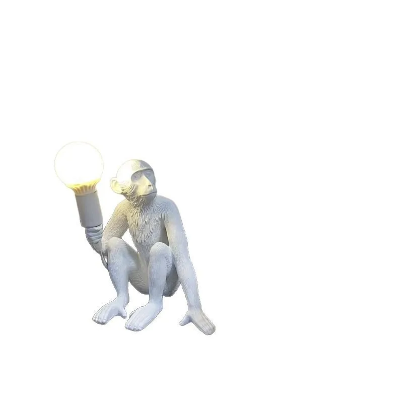 Nordic monkey lamp postmodern creative cafe bar industrial wind hemp rope chandelier animal