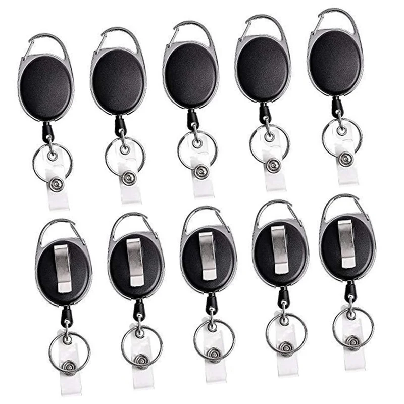 Women Men PVC Metal Card Cover Retractable Reel ID Lanyard Name Tag Card Badge Support Key Chain Anti-Lost Clip Nurse Office