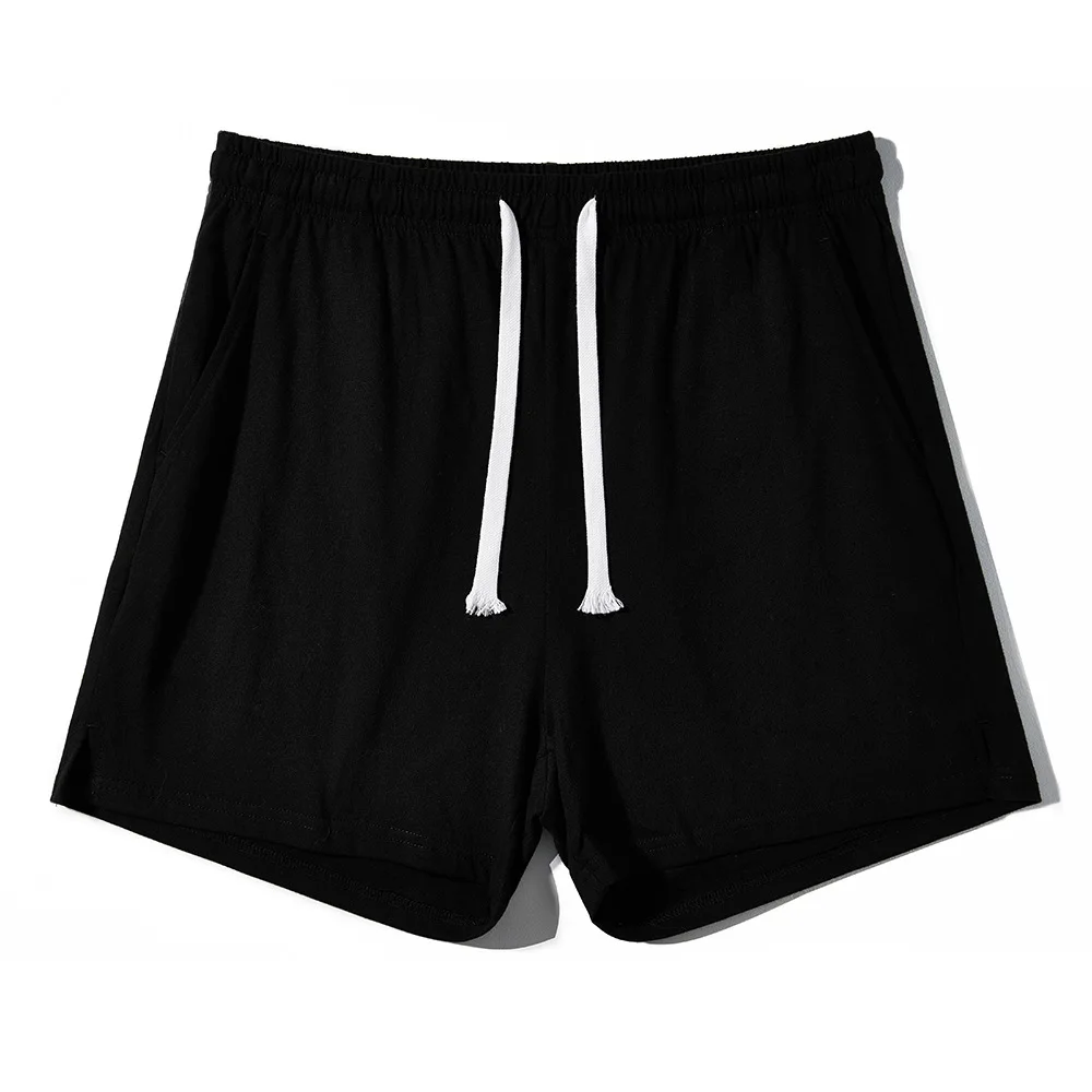 Summer Fashion Men's Pure Combed Cotton Running Shorts Loose Casual Solid Color Soft  Cozy 4 Inch Home Wear Half Length Pants